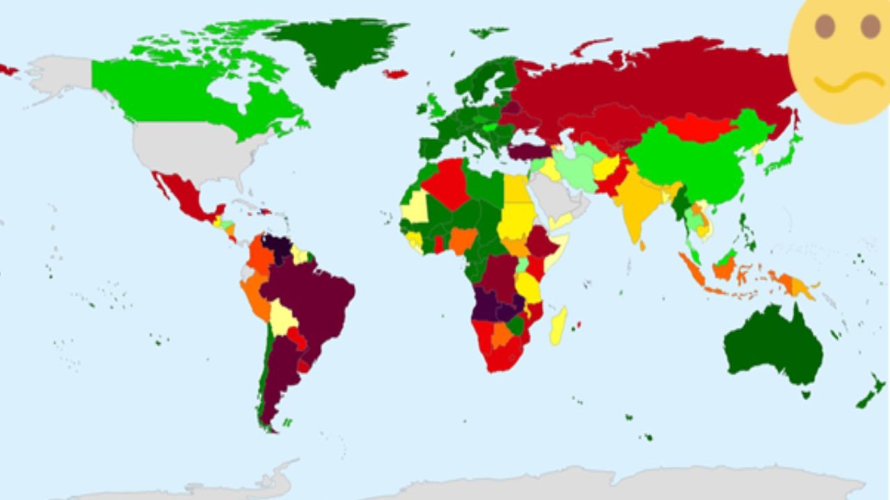 Un mapa con gráfica de deuda externa de los paises