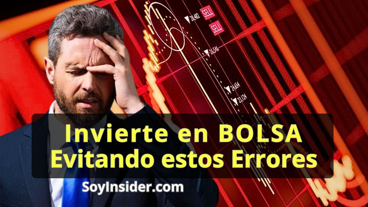 Inversión en Bolsa Aprende a Evitar los Errores más Comunes, hombre preocupado por el desplome de la bolsa o de las acciones. En la esquina inferior aparece el texto "SoyInsider.com".