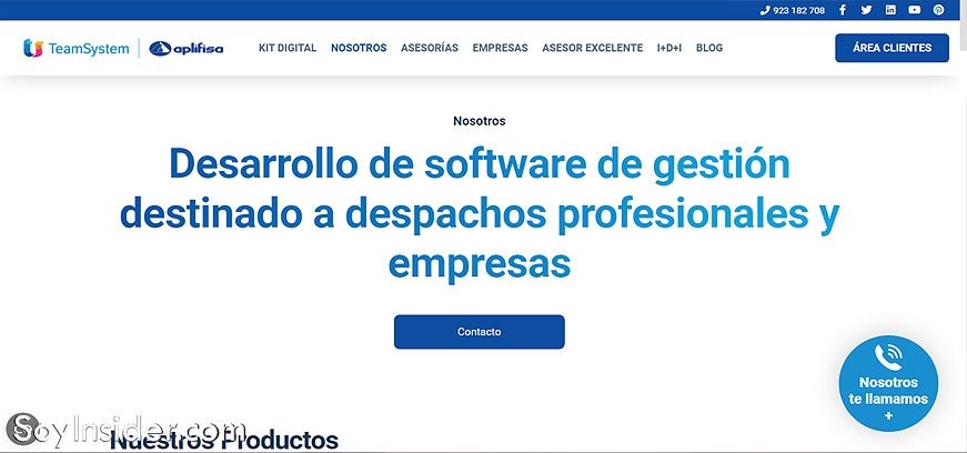 Captura de pantalla de Aplifisa ,es un software de gestión fiscal, ideal para asesorías y despachos