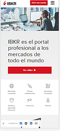 Los Mejores Brokers, imagen de captura de pantalla del broker Interactive Brokers IBKR en dispositivos móviles