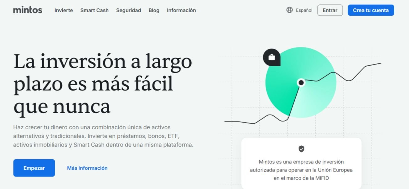 Captura de pantalla de Mintos, es una de las mejores plataformas de crowdlending en España en 2024