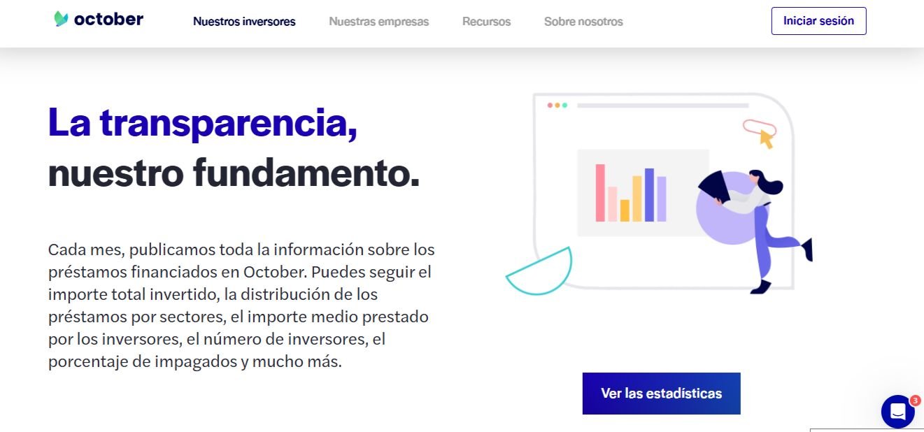 Captura de pantalla de October, es una de las mejores plataformas de crowdlending en España en 2024