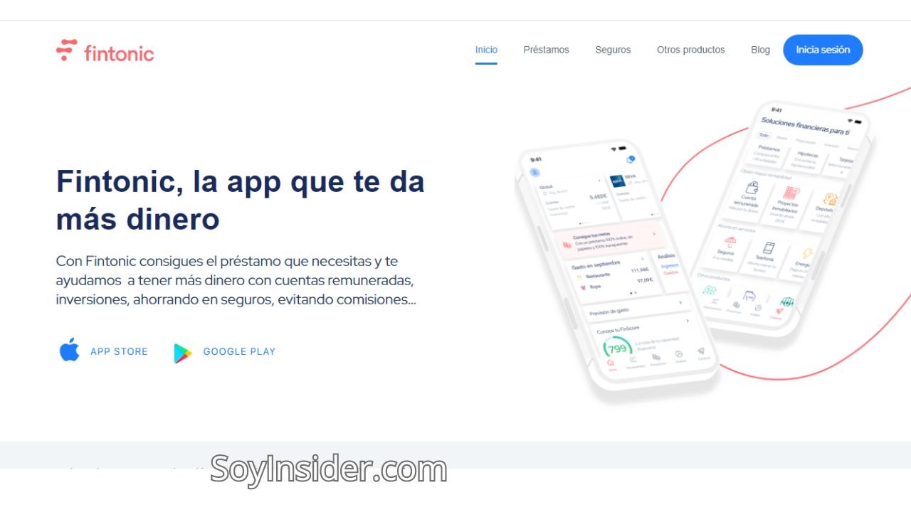 Aplicaciones para mejorar y gestionar tus finanzas. en la imagen captura de pantalla de la app fintonic