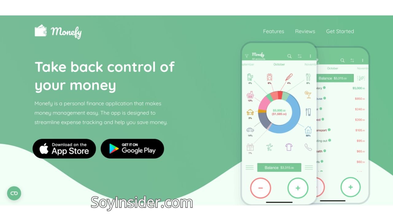 Apps para gestión de finanzas, Monefy. en la imagen captura de pantalla de la aplicación Monefy para gestionar finanzas personales