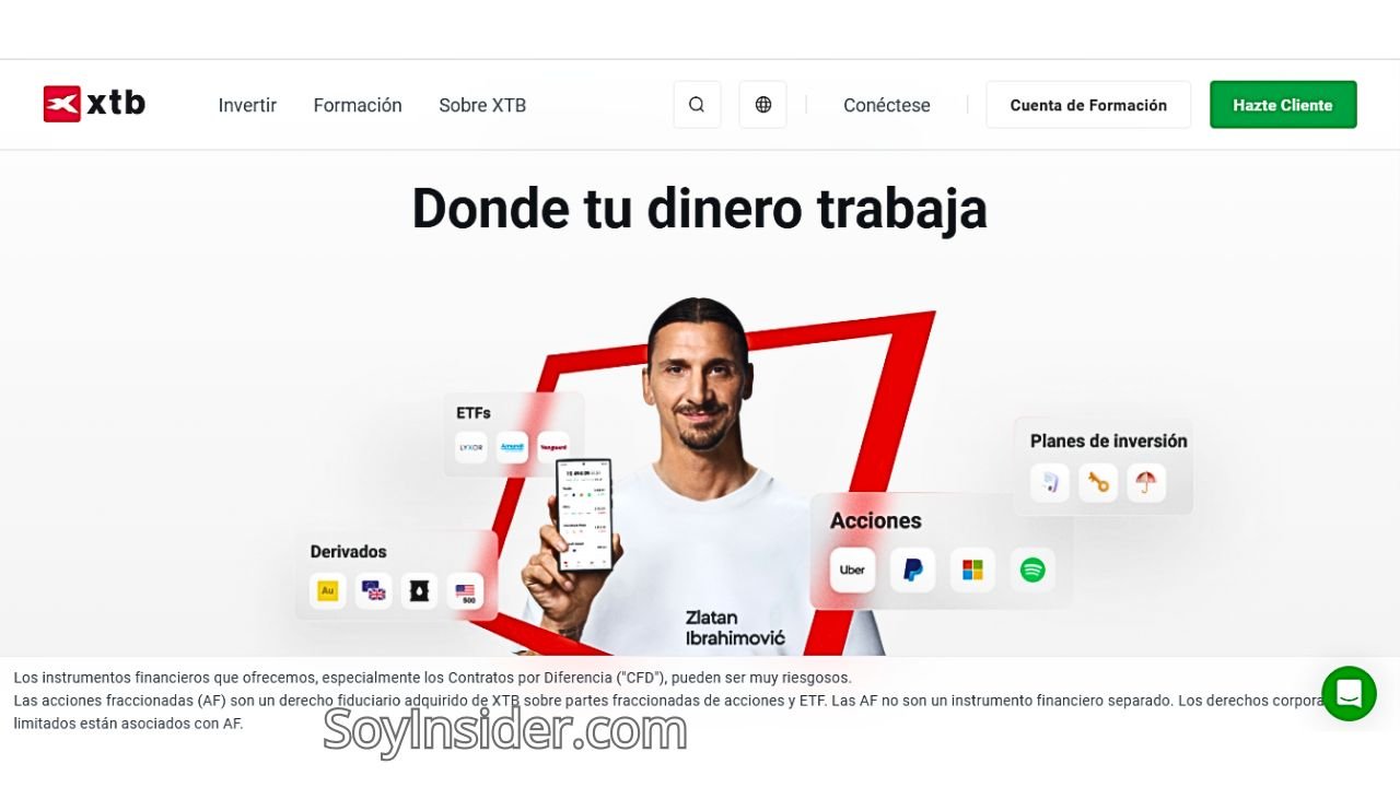 Las Comisiones de Compraventa de Acciones Los 5 principarles brokers del mercado (comparativa), en la imagen captura de pantalla de la plataforma de compra y venta de acciones XTB