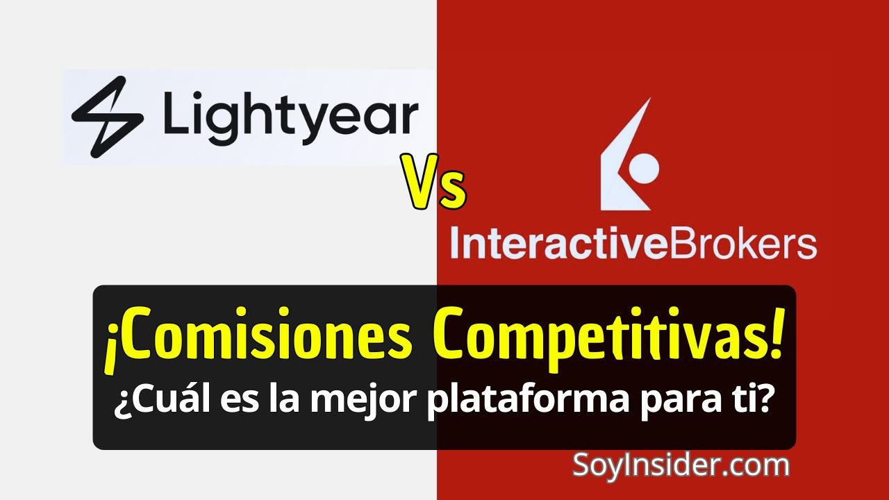 Logos de Lightyear vs Interactive brokers, debajo una frase que dice: ¡comisiones competitivas! ¿Cuál es la mejor plataforma para ti?