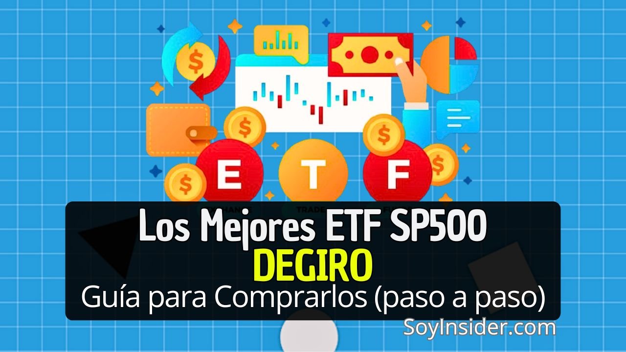 Los Mejores ETF SP500 DEGIRO (Fondo indexado SP500 DEGIRO) Guía práctica para comprarlos. en la imagen emojis y la palabra degiro con letras flotantes, con la frase que dice los mejores etf sp500 degiro, guía para comprarlos (paso apaso)