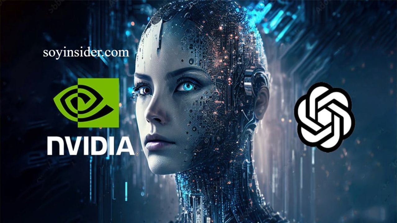 Logotipo de OpenAI y Nvidia en concepto de "Burbuja de Inteligencia Artificial"