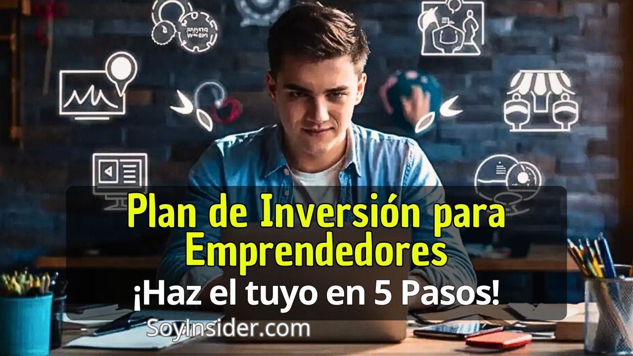 Plan de Inversión para Emprendedores Cómo crear un plan de inversión exitoso (Paso a paso). en la imagen un joven emprendedor diseñando su plan de inversión