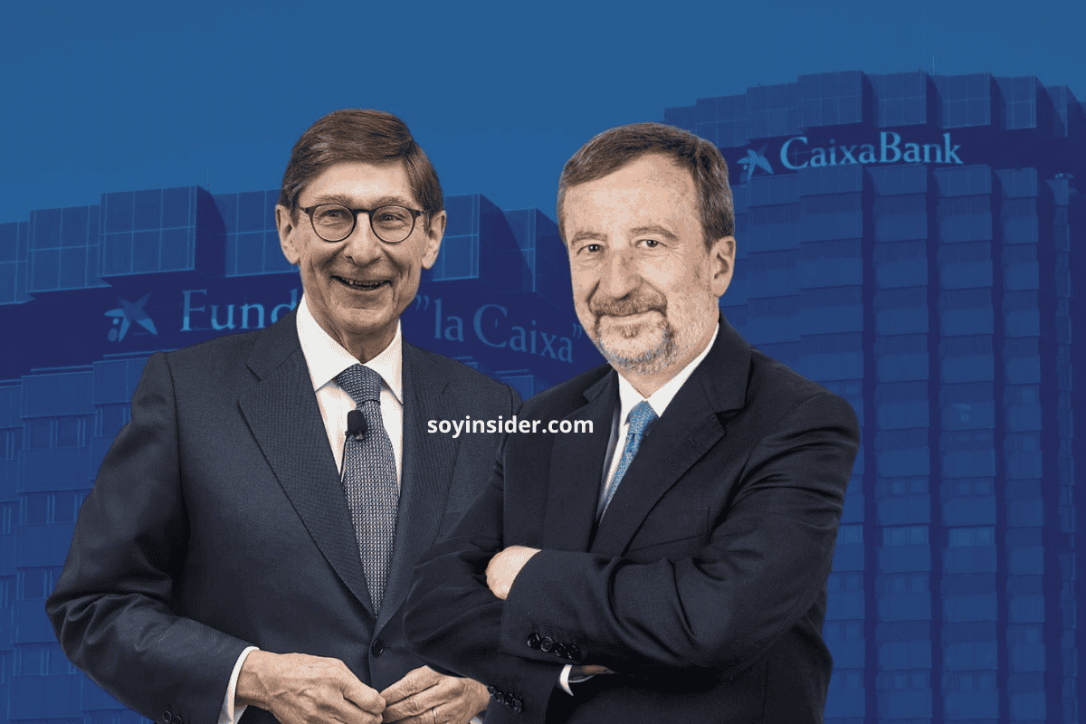Ejecutivos de CaixaBank realizando movimientos estratégicos de venta de acciones, reflejando decisiones financieras internas de la entidad.