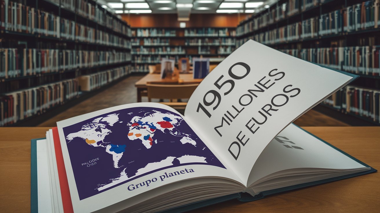 Planeta factura 1950 millones de Euros en 2023. En un libro abierto se muestran las cifras