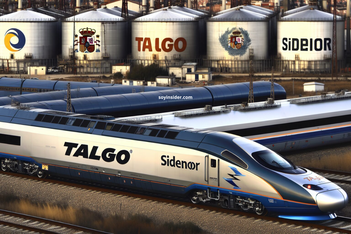 tren de alta velocidad de Talgo en una estación ferroviaria, representando el enfoque en la industria ferroviaria