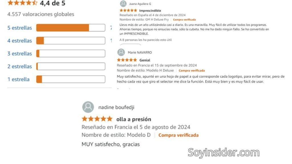 Opiniones de Usuarios de Ollas de Cocción Lenta en Amazon