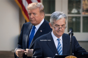 conflicto potencial entre Donald Trump y la Reserva Federal, con un enfoque en Jerome Powell.