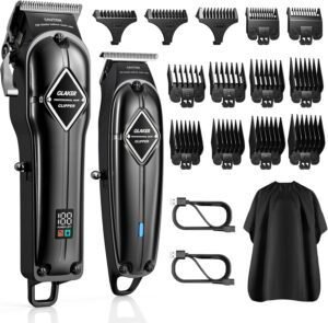 Máquina de cortar pelo GLAKER para hombre: diseño profesional con cuchillas afiladas, múltiples ajustes de longitud y batería de larga duración. Ideal para cortes precisos en casa.