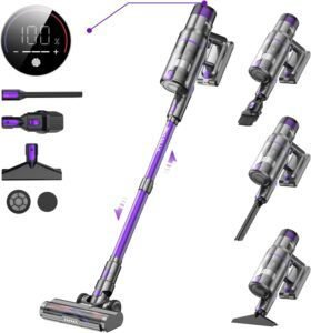 Aspiradora sin cable Vistefly V15s MAX potente y ligera. Diseño ergonómico, gran autonomía y alto poder de succión para una limpieza eficiente en todo el hogar. Ideal para alfombras, suelos duros y rincones difíciles.