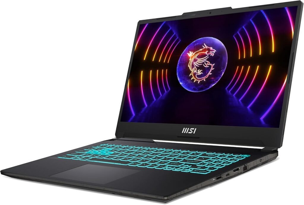 Imagen del MSI Cyborg 15 A13VE-840XES, ordenador portátil gaming con diseño moderno, pantalla de alta velocidad y hardware potente para un rendimiento excepcional en juegos.