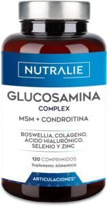 Imagen del suplemento de Glucosamina con Condroitina, MSM y Colágeno para articulaciones. Fórmula avanzada para el cuidado articular, ideal para mejorar la movilidad y reducir el dolor articular.