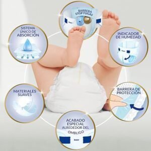 Imagen del producto Dodot Pañales Bebé Sensitive, mostrando el diseño del paquete con detalles visibles como la cantidad de pañales, indicaciones de talla y el logotipo de la marca Dodot, ideal para ilustrar opiniones sobre Dodot Pañales Bebé Sensitive.