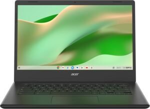 Imagen del Acer Chromebook 314 CBOA314-1H-C5CQ, un ordenador portátil de 14" con diseño ligero y pantalla HD. Perfecto para estudiantes y profesionales que buscan un equipo eficiente con Chrome OS.