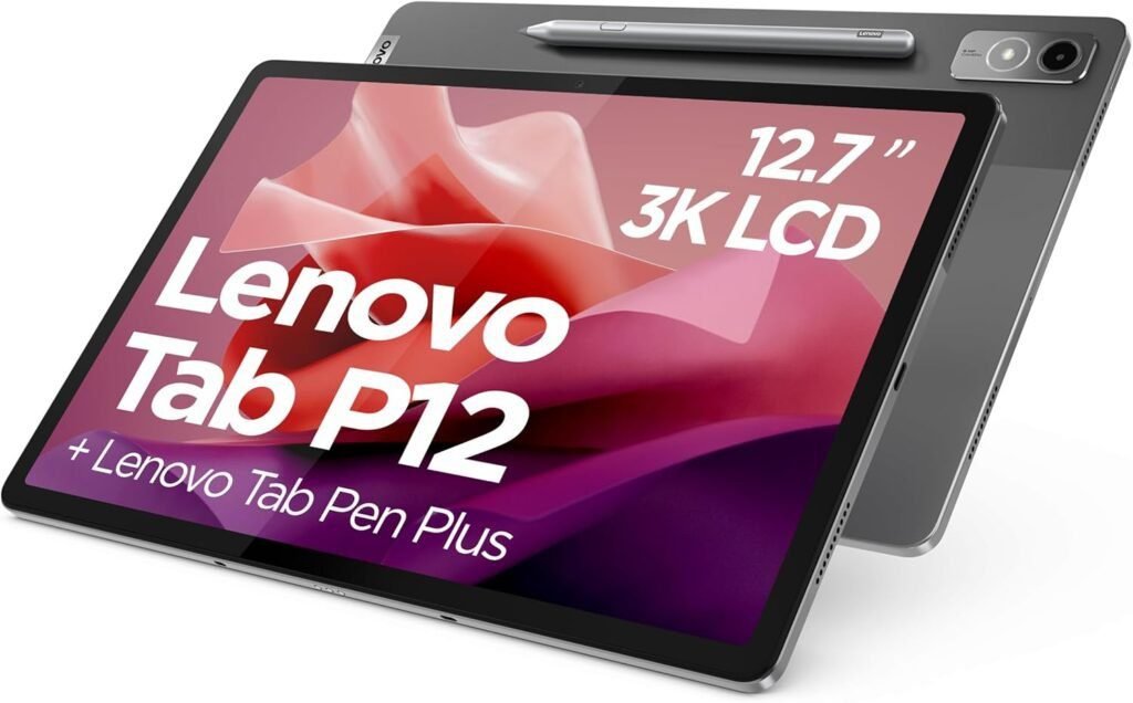 Imagen de la **Lenovo Tab P12** - Tablet de **12.7" 3K** con diseño elegante y pantalla de alta resolución. Ideal para productividad y entretenimiento.