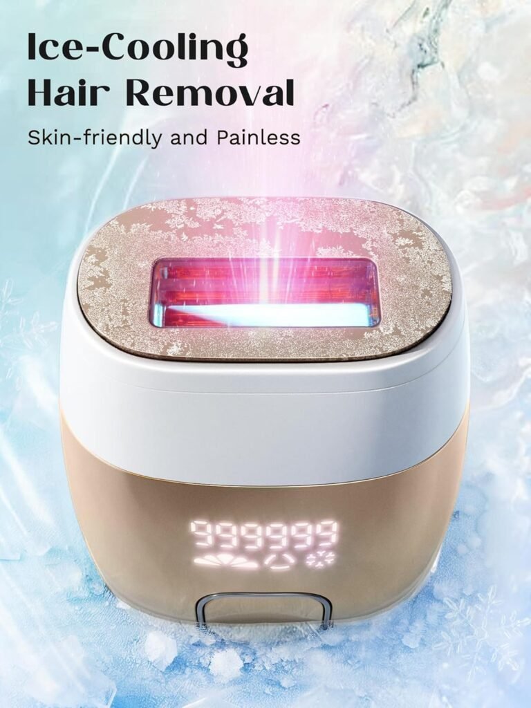 Depiladora láser Wavytalk con función de enfriamiento con hielo, diseño ergonómico y moderno ideal para la eliminación del vello eficaz y sin dolor. Perfecta para uso en casa, tecnología IPL segura para todo tipo de piel.