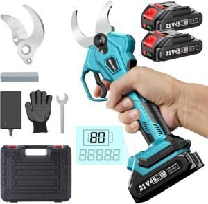 Tijeras de podar eléctricas SeeSii con batería de 4000mAh, diseño ergonómico y cuchillas afiladas para una poda precisa y sin esfuerzo. Herramienta inalámbrica ideal para jardín y árboles frutales.