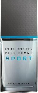 Imagen del perfume Issey Miyake L'Eau D'Issey Homme Sport Eau de Toilette Vaporizador. Fragancia masculina fresca y dinámica con notas cítricas y amaderadas. Diseño moderno y elegante ideal para deportistas y hombres activos.