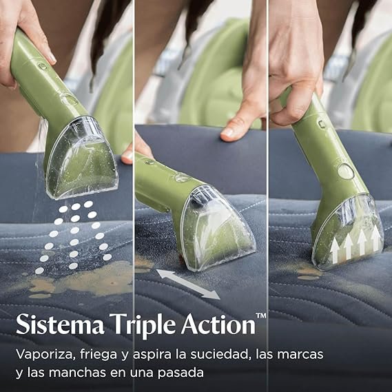 Aspiradora de agua BISSELL Little Green para tapicería – potente, portátil y eficaz en la limpieza de muebles, alfombras y asientos de coche. Ideal para eliminar manchas difíciles y suciedad incrustada. Diseño compacto fácil de almacenar.