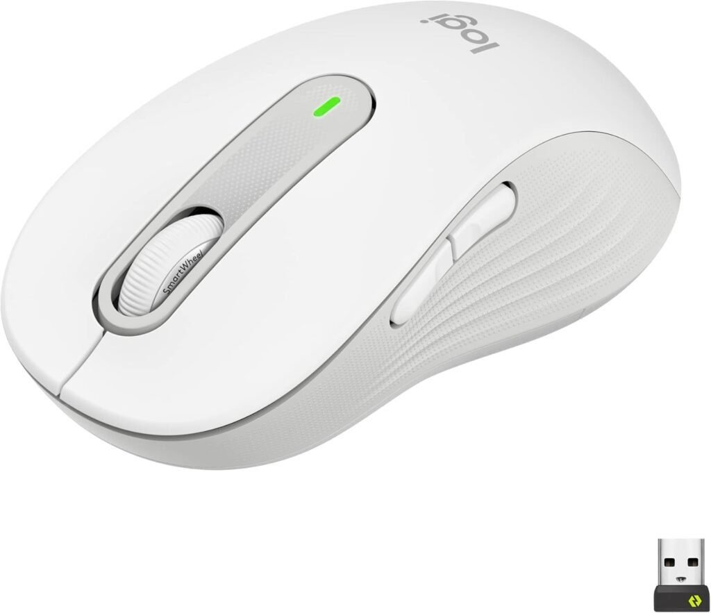 Ratón inalámbrico Logitech Signature M650 L en color [color específico si aplica]. Diseño ergonómico para mayor comodidad, conectividad Bluetooth y USB Logi Bolt, y desplazamiento SmartWheel para precisión y velocidad. Ideal para productividad y uso diario.