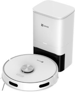 Imagen del **EZVIZ RE5 Plus Robot de Limpieza Automática**, un innovador aspirador inteligente con navegación avanzada y estación de autovaciado. Descubre opiniones y características de este robot diseñado para mantener tu hogar limpio sin esfuerzo.