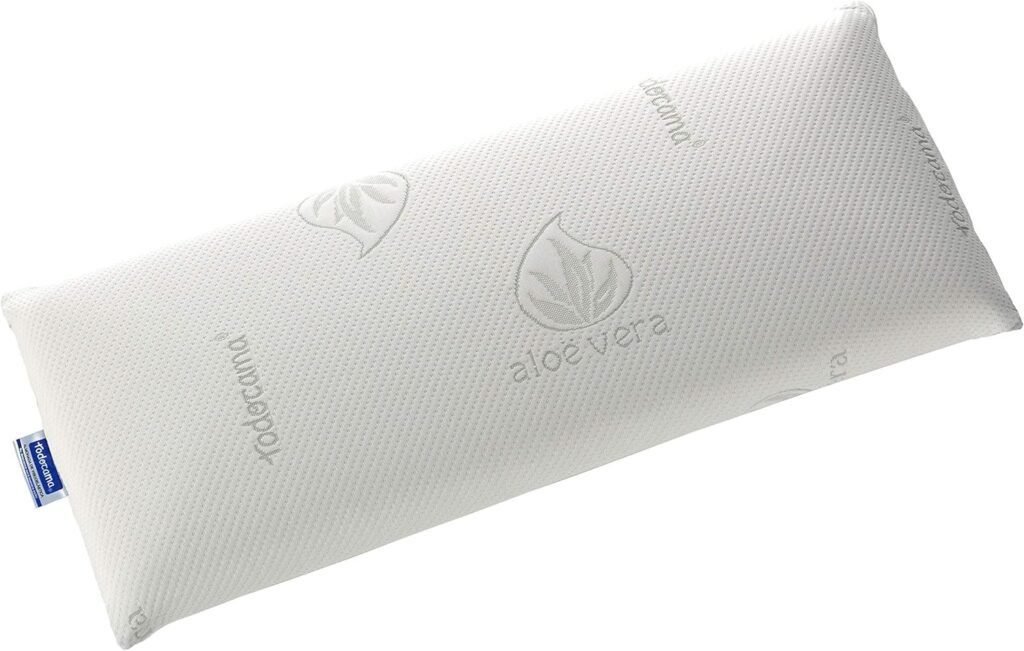 Almohada viscoelástica Todocama de 90 cm con núcleo compacto. Ideal para un descanso óptimo, se adapta a la forma de tu cabeza y cuello, ofreciendo soporte y confort. Perfecta para mejorar la calidad del sueño.