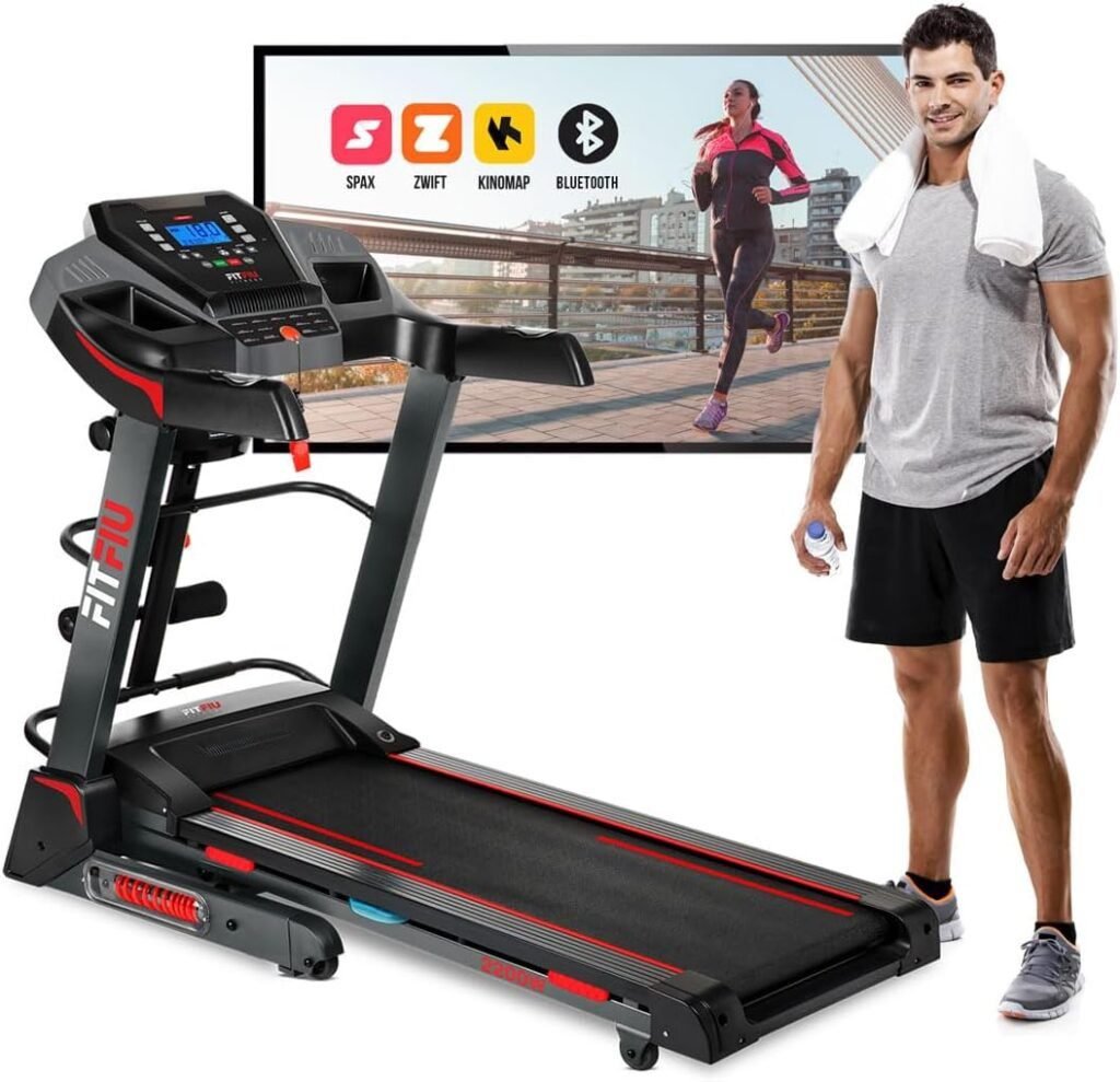 Imagen de la cinta de correr plegable FITFIU Fitness MC-500 con inclinación automática. Diseño moderno y resistente, ideal para entrenamientos en casa.