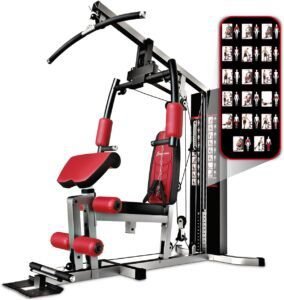 Imagen de la estación de fuerza **Sportstech HGX100/HGX200/HGX300**, una máquina de entrenamiento premium para el hogar. Diseño robusto y multifuncional para un entrenamiento de fuerza variado y eficiente.