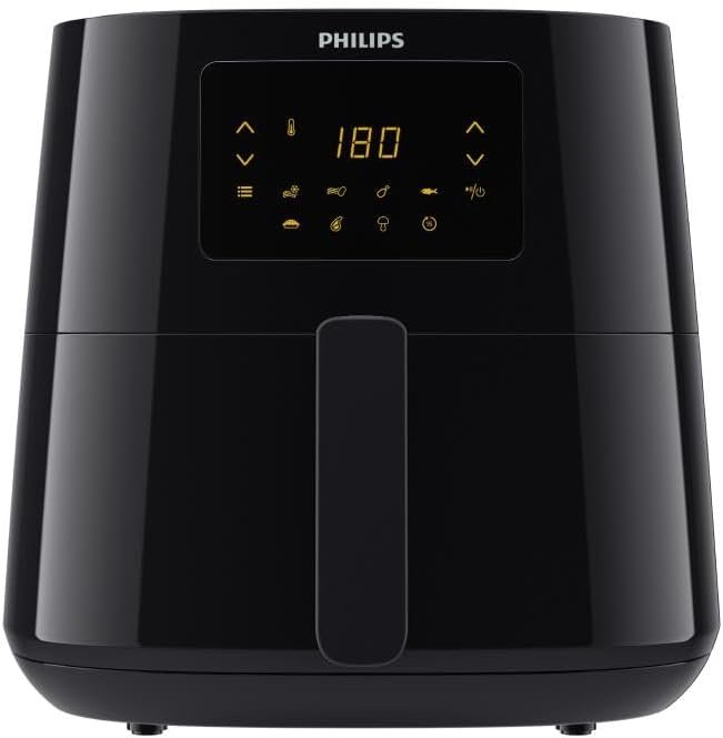 Imagen de la Philips Essential Airfryer XL 6.2L, freidora de aire sin aceite con gran capacidad, ideal para cocinar de forma saludable con menos grasa. Diseño moderno y compacto.