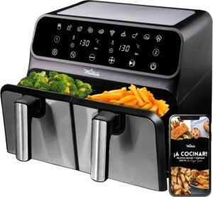 Freidora de Aire 8L La Moustache – Opiniones y características de la freidora sin aceite. Diseño moderno, gran capacidad y tecnología de cocción saludable. Ideal para recetas crujientes con menos grasa.