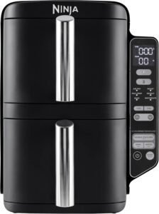 Freidora de aire Ninja Double Stack 7,6 L - Diseño compacto y capacidad dual para cocinar más con menos espacio. Ideal para freír sin aceite con tecnología de cocción uniforme. ¡Descubre opiniones y rendimiento!