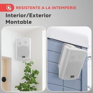 Altavoz estéreo portátil Pyle resistente a la intemperie con conectividad inalámbrica – Opiniones destacadas del sistema de sonido ideal para exteriores y uso doméstico.