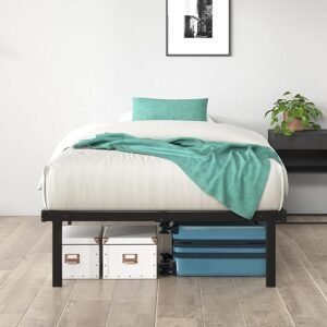 Vista del somier Zinus Caleb con estructura de acero resistente y diseño minimalista, ideal para soporte de colchón sin necesidad de base adicional.