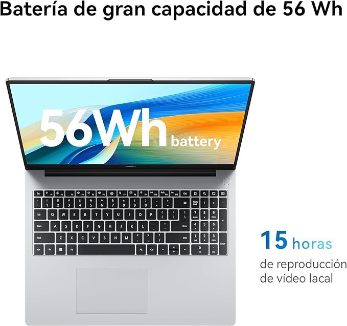 Imagen del HUAWEI MateBook D16 Laptop con pantalla FullView de 16 pulgadas, procesador Intel Core i5, 16GB de RAM y 512GB SSD, ideal para productividad y entretenimiento; diseño elegante con Windows 11 Home.