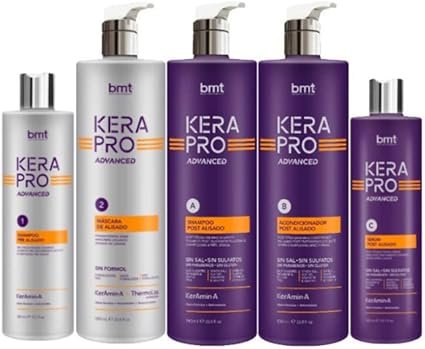 Imagen del producto KATIVA Bmt Kerapro Advanced Máscara de Alisado en presentación de 1000 mililitros, tratamiento capilar profesional para alisar el cabello, reducir el frizz y aportar brillo, ideal para todo tipo de cabello.