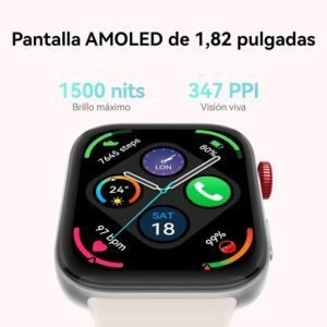 Smartwatch HUAWEI WATCH FIT 3 con diseño moderno, pantalla AMOLED y correa ajustable, ideal para deporte y uso diario, destaca por su batería de hasta 10 días, GPS integrado para actividades al aire libre y compatibilidad con iOS y Android.