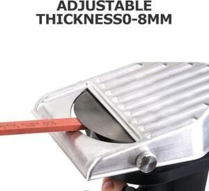 Imagen del producto "Cortadora Gyro Kebab Portátil": cuchillo shawarma eléctrico de 80 W con motor de 3000 rpm, incluye dos baterías recargables, cargador rápido y capacidad de corte de 60 kg/h, ideal para kebab, shawarma y gyros profesionales.