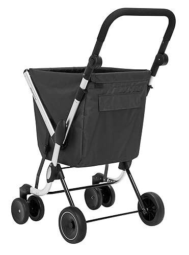 Imagen del carro de la compra Playmarket We Go Basic de 50 litros en color elegante, mostrando su estructura resistente, ruedas dobles para fácil maniobrabilidad y amplio compartimento de almacenamiento, ideal para hacer la compra cómodamente.