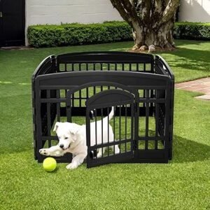 Imagen del parque para perros Iris Ohyama con 4 paneles de 60 cm de altura, estructura robusta y segura, ideal para interior y exterior. Diseño versátil para adaptarse a diversos espacios, ofreciendo un área cómoda y protegida para mascotas.