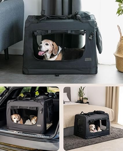 Bolsa de transporte Lionto para perros y gatos, ligera y cómoda, ideal para viajes, opiniones positivas destacan su durabilidad y diseño transpirable.