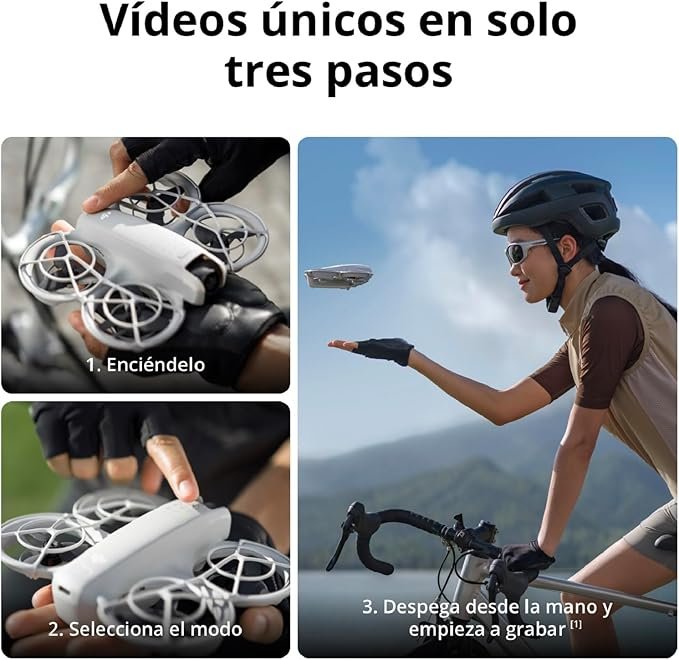 Dron DJI Neo mini de 135 g en imagen, equipado con cámara 4K UHD para adultos, diseño compacto y ligero, ideal para grabaciones aéreas de alta calidad.