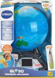Imagen del producto VTech Globo terráqueo multimedia con pantalla LCD, incluye más de 600 vídeos originales de la BBC; diseño educativo e interactivo ideal para niños, perfecto para aprender geografía de forma divertida.