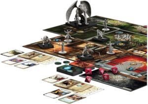 Imagen del juego de mesa "Las Mansiones de la Locura" de Fantasy Flight Games, edición en español; caja mostrada en primer plano con temática de terror e investigación, ideal para partidas cooperativas.