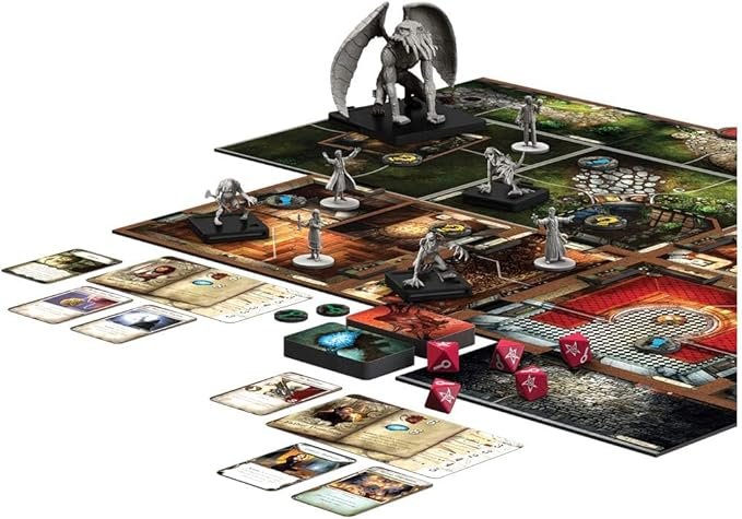 Imagen del juego de mesa "Las Mansiones de la Locura" de Fantasy Flight Games, edición en español; caja mostrada en primer plano con temática de terror e investigación, ideal para partidas cooperativas.